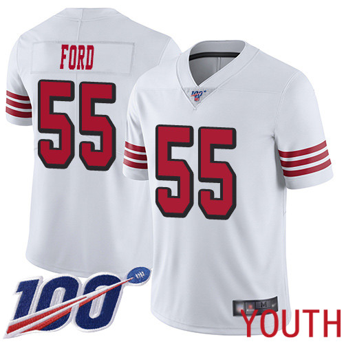 San Francisco 49ers Limited White Youth Dee Ford NFL Jersey #55 100th Season Rush Vapor Untouchable